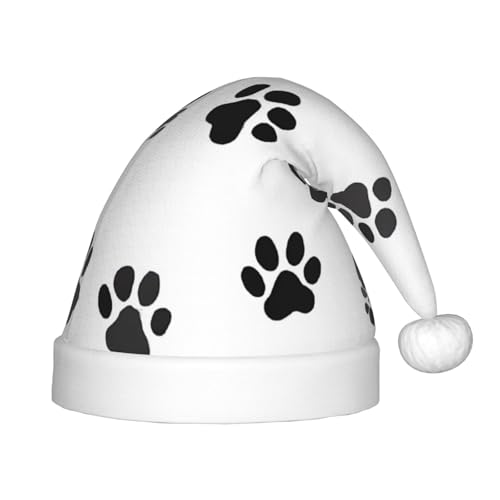 YHLKLWKSZC Weihnachtsmütze mit Hundemuster, bedruckt, Weihnachtsmannmütze, weich und bequem, 1 Stück von YHLKLWKSZC