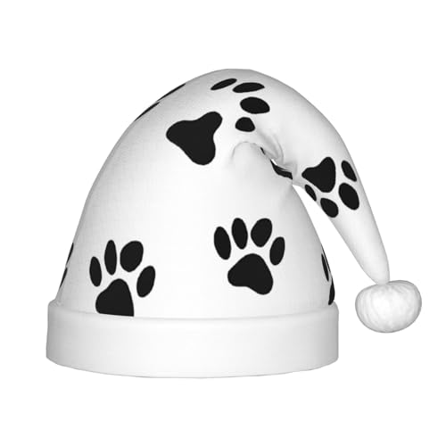 YHLKLWKSZC Weihnachtsmütze mit Hundemuster, bedruckt, Weihnachtsmannmütze, weich und bequem, 1 Stück von YHLKLWKSZC