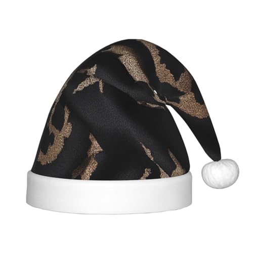 YHLKLWKSZC Weihnachtsmütze mit Leopardenmuster, bedruckt, Weihnachtsmannmütze, weich und bequem, 1 Stück von YHLKLWKSZC