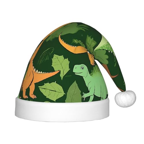 YHLKLWKSZC Weihnachtsmütze mit Palmblatt-Druck, Weihnachtsmannmütze, weich und bequem, 1 Stück von YHLKLWKSZC