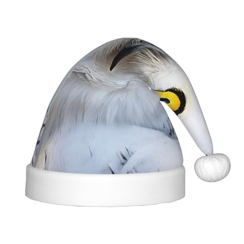 YHLKLWKSZC Weihnachtsmütze mit Schneeeule und Augen, bedruckt, Weihnachtsmannmütze, Weihnachtsmannmütze, weich und bequem, 1 Stück von YHLKLWKSZC