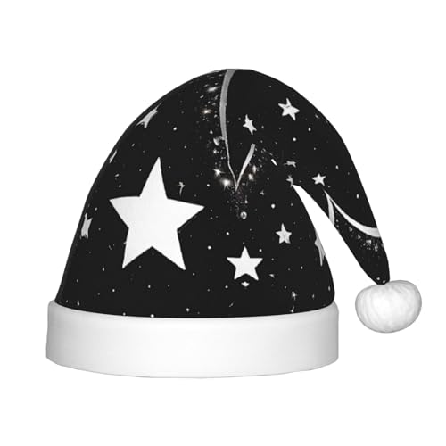 YHLKLWKSZC Weihnachtsmütze mit Sternschnuppen-Motiv, bedruckt, Weihnachtsmannmütze, weich und bequem, 1 Stück von YHLKLWKSZC