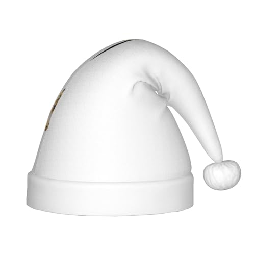 YHLKLWKSZC Weihnachtsmütze mit Wimperndruck, bedruckt, Weihnachtsmannmütze, weich und bequem, 1 Stück von YHLKLWKSZC