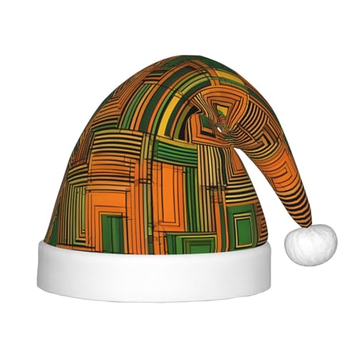 YHLKLWKSZC Weihnachtsmütze mit afrikanischem Ethnodruck, bedruckt, Weihnachtsmannmütze, Weihnachtsmannmütze, weich und bequem, 1 Stück von YHLKLWKSZC