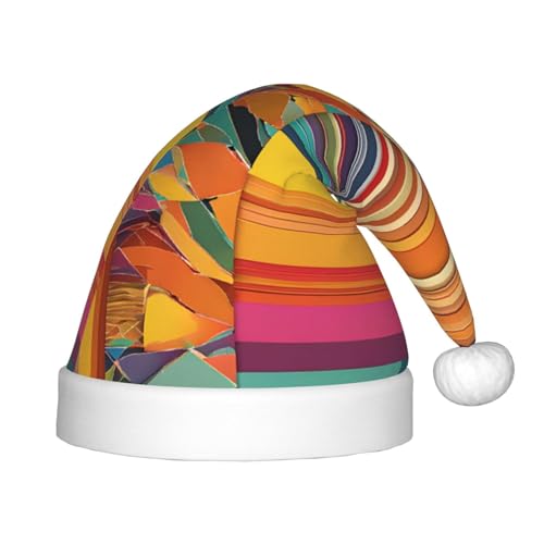 YHLKLWKSZC Weihnachtsmütze mit afrikanischem Nationalmuster, bedruckt, Weihnachtsmannmütze, Weihnachtsmannmütze, weich und bequem, 1 Stück von YHLKLWKSZC