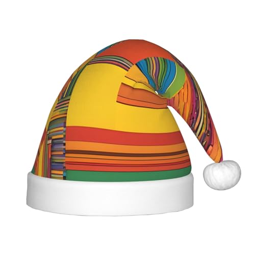 YHLKLWKSZC Weihnachtsmütze mit afrikanischem Nationalmuster, bedruckt, Weihnachtsmannmütze, Weihnachtsmannmütze, weich und bequem, 1 Stück von YHLKLWKSZC