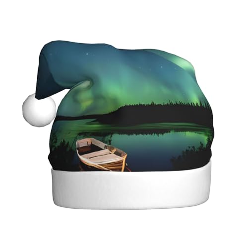 YHLKLWKSZC Weihnachtsmütze mit himmlischer Nacht, bedruckt, Weihnachtsmannmütze für Erwachsene, Unisex, Urlaub von YHLKLWKSZC