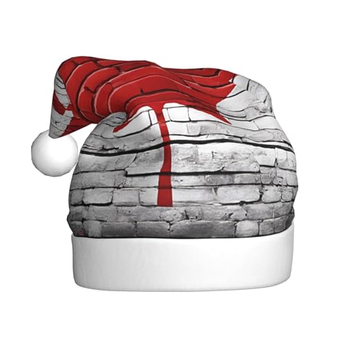 YHLKLWKSZC Weihnachtsmütze mit kanadischer Flagge, bedruckt, Weihnachtsmannmütze für Erwachsene, Unisex, Urlaubsmütze von YHLKLWKSZC