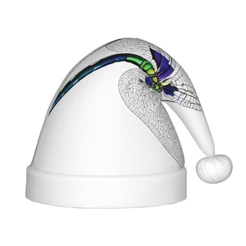 YHLKLWKSZC Weihnachtsmütze mit niedlichem Libellen-Druck, Weihnachtsmannmütze, weich und bequem, 1 Stück von YHLKLWKSZC