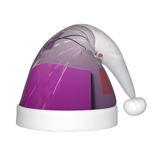 YHLKLWKSZC Weihnachtsmütze mit verschiedenen farbigen Quadraten, bedruckt, Weihnachtsmannmütze, Weihnachtsmannmütze, weich und bequem, 1 Stück von YHLKLWKSZC