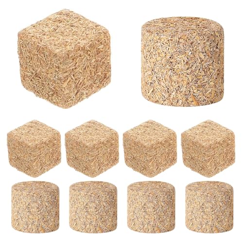 8 Stück Mini Strohballen Heuballen Ladhausstil Heu Futterset Spielzeug Mini Gartenwerkzeug Micro Landschaft Miniatur Deko Für Bauernhof, Puppenhaus, Halloween, DIY Bastelprojekte von YHNMMNO