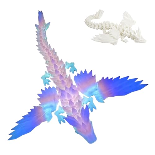YHNMMNO 3D Gedrucktes Kristall Drachen, Beweglicher Kristalldrache Spielzeug,Leuchtet im Dunkeln Drache 3D Druck Geschenk, Osterei, bewegliches Drachenspielzeug für Geburtstag von YHNMMNO