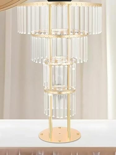 4-stöckiger Blumenständer aus goldenem Kristall – Elegante runde Mittelstücke auf Sockel for Hochzeiten und Veranstaltungen 4-stöckiger Blumenständer aus goldenem Kristall – Elegante runde Mittelstücke auf Sockel for Hochzeiten und Veranstaltungen von YHNNH