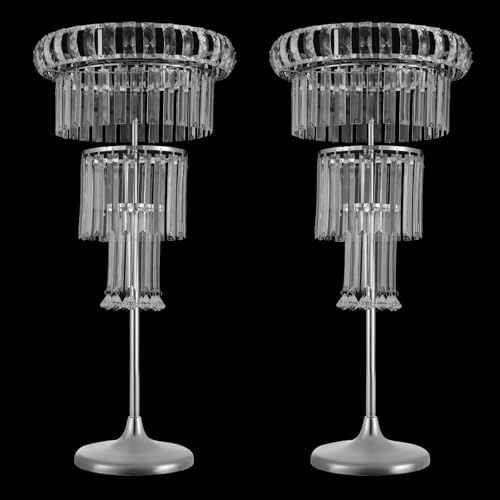 4-stöckiger Blumenständer aus silbernem Kristall – elegantes Hochzeits-Mittelstück, 2er-Pack – 81,3 cm Höhe 4-stöckiger Blumenständer aus silbernem Kristall – elegantes Hochzeits-Mittelstück, 2er-Pack – 81,3 cm Höhe von YHNNH