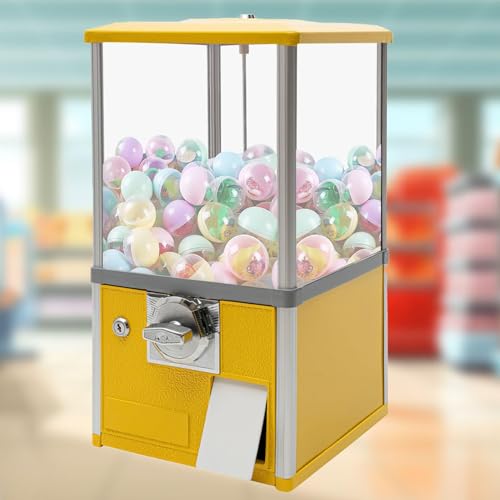 YHNNH, 25-Cent-Münzautomat, 21-Zoll-Kaugummiautomat, freistehender Kaugummiautomat, Preisautomat, Bonbonautomat, Rot(Yellow) von YHNNH