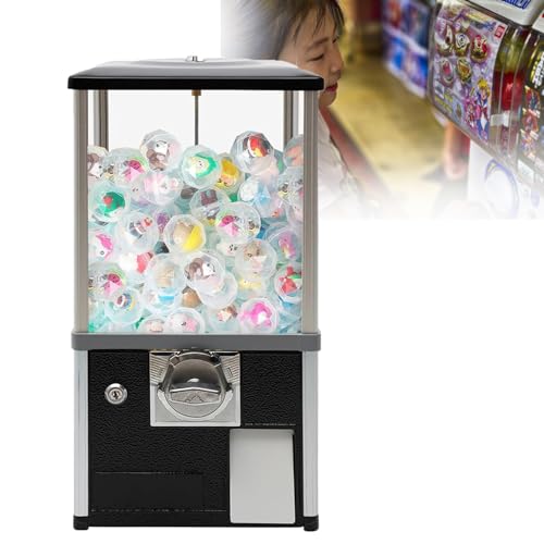 YHNNH, Automatischer Kapselautomat for Kapseln for Einzelhandelsgeschäfte, runder Kapsel-Hüpfballspender for 4,5–5,5 cm for Spieleläden, rot(Black) von YHNNH
