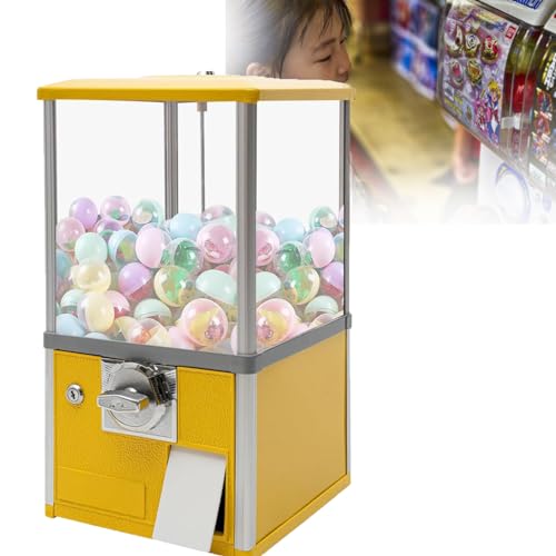 YHNNH, Automatischer Kapselautomat for Kapseln for Einzelhandelsgeschäfte, runder Kapsel-Hüpfballspender for 4,5–5,5 cm for Spieleläden, rot(Yellow) von YHNNH