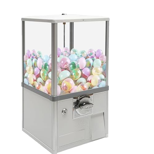 YHNNH, Durchscheinender Kaugummiautomat, Vintage-Süßigkeitsautomat, münzbetriebener Süßigkeitenautomat und Sparschwein, Rot(White) von YHNNH