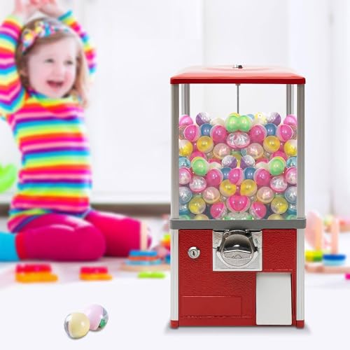 YHNNH, For runde Kapseln, Kaugummis, Hüpfbälle, 25-Cent-Münzautomaten, kommerzielle Kaugummiautomaten for Kinder, Süßigkeitenautomaten, rot(Red) von YHNNH