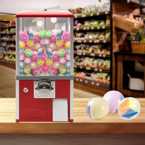 YHNNH, Gumball-Verkaufskapselgerät for kleine Unternehmen, Preisautomat for Kinder, for Party, Einkaufszentrum, Supermarkt, Rot(Red) von YHNNH