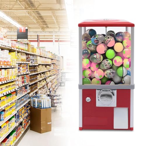 YHNNH, Kapselautomat, automatischer Kapselautomat for Einzelhandelsgeschäfte, runder Kapsel-Hüpfballspender for 4,5–5,5 cm for Spieleläden, rot(Red) von YHNNH