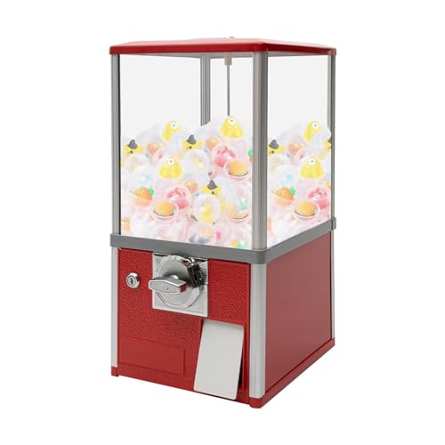 YHNNH, Kapselautomat mit Schlössern for Kapselspielzeug mit 4,5–5,5 cm Durchmesser, perfekt for Spieleläden und Einzelhandelsgeschäfte im Vintage-Stil, Rot(Red) von YHNNH