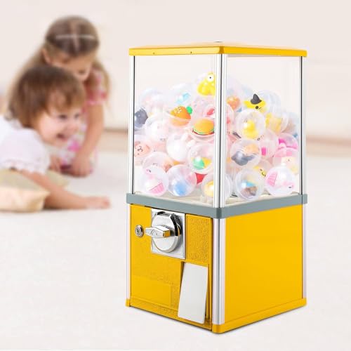 YHNNH, Kapselautomat mit Schlössern for Kapselspielzeug mit 4,5–5,5 cm Durchmesser for Spieleläden und Einzelhandelsgeschäfte, rot(Yellow) von YHNNH