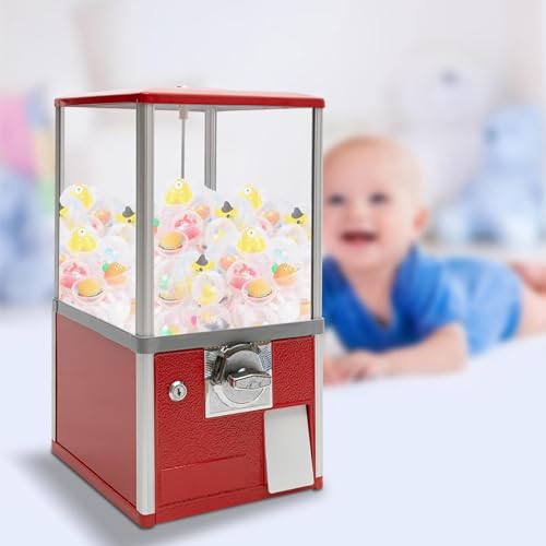 YHNNH, Kapselautomat mit Schlössern for Kapselspielzeug mit 4,5–5,5 cm Durchmesser for Zuhause, Spieleläden und Einzelhandelsgeschäfte, Rot(Red) von YHNNH