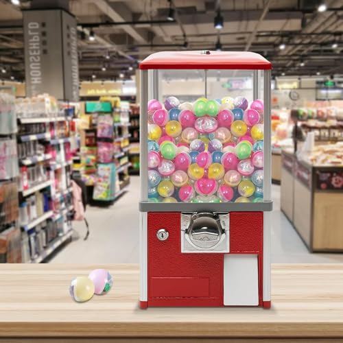 YHNNH, Kapselautomat mit Schlössern for Kapselspielzeug mit 4,5–5,5 cm Durchmesser for Zuhause, Spieleläden und Einzelhandelsgeschäfte, Rot(Red) von YHNNH