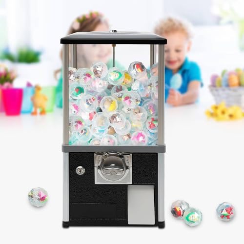YHNNH, Kaugummiautomat for Kinder, 53,3 cm hoher Verkaufsautomat for zu Hause mit Schlössern, kommerzieller Hüpfballspender for Spieleläden (rot)(Black) von YHNNH