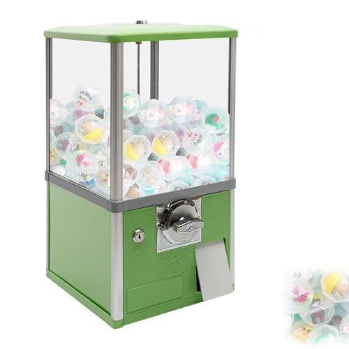 YHNNH, Kaugummiautomat for Kinder, 53,3 cm hoher Verkaufsautomat for zu Hause mit Schlössern, kommerzieller Hüpfballspender for Spieleläden (rot)(Green) von YHNNH