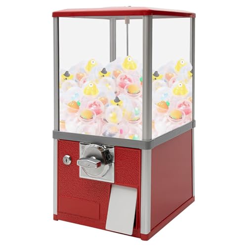 YHNNH, Kaugummiautomat for Kinder, 53,3 cm hoher Verkaufsautomat for zu Hause mit Schlössern, kommerzieller Hüpfballspender for Spieleläden (rot)(Red) von YHNNH