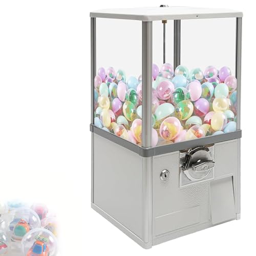 YHNNH, Kaugummiautomat for Kinder, 53,3 cm hoher Verkaufsautomat for zu Hause mit Schlössern, kommerzieller Hüpfballspender for Spieleläden (rot)(White) von YHNNH