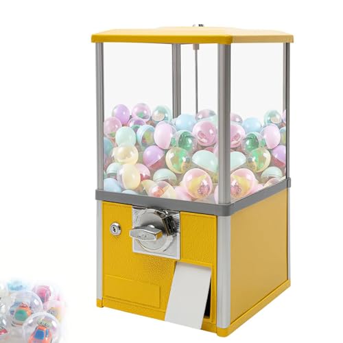 YHNNH, Kaugummiautomat for Kinder, 53,3 cm hoher Verkaufsautomat for zu Hause mit Schlössern, kommerzieller Hüpfballspender for Spieleläden (rot)(Yellow) von YHNNH