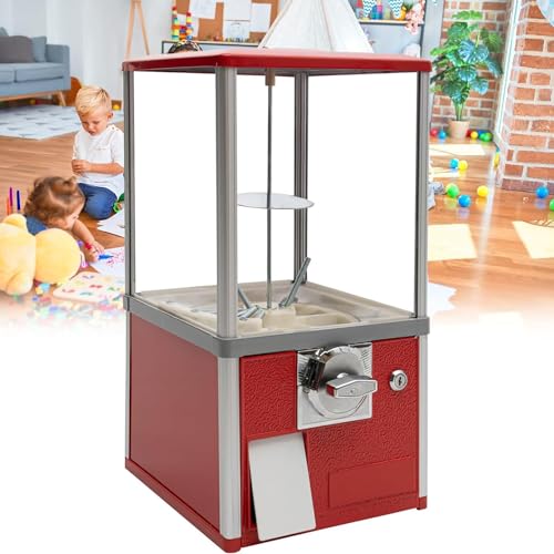 YHNNH, Kaugummiautomat for Spieleläden, kommerzieller Verkaufsautomat, Süßigkeitenspender, Kaugummiautomat for Kinder, Preisautomat (rot)(Red) von YHNNH