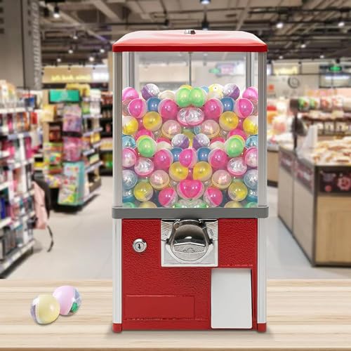 YHNNH, Kommerzieller Bonbon-Kaugummiautomat, 25-Cent-Münzautomat, Bonbonspender, Preisautomat, Bonbonautomat, Rot(Red) von YHNNH