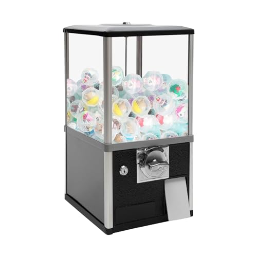 YHNNH, Münzbetriebener Kapselautomat, kommerzieller Kaugummiautomat for Süßigkeiten, runder Kapsel-Hüpfballspender for 4,5–5,5 cm, rot(Black) von YHNNH
