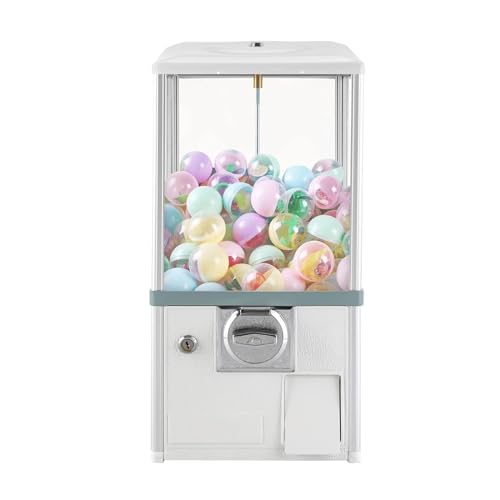 YHNNH, Münzbetriebener Kapselautomat, kommerzieller Kaugummiautomat for Süßigkeiten, runder Kapsel-Hüpfballspender for 4,5–5,5 cm, rot(White) von YHNNH