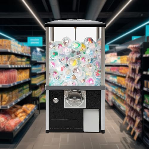 YHNNH, Preisautomat, Kaugummiautomat mit Schlüsseln, Spender for Kapselspielzeugautomaten, Verkaufsautomat for den Verkauf von Kapselspielzeugbonbons, Rot(Black) von YHNNH
