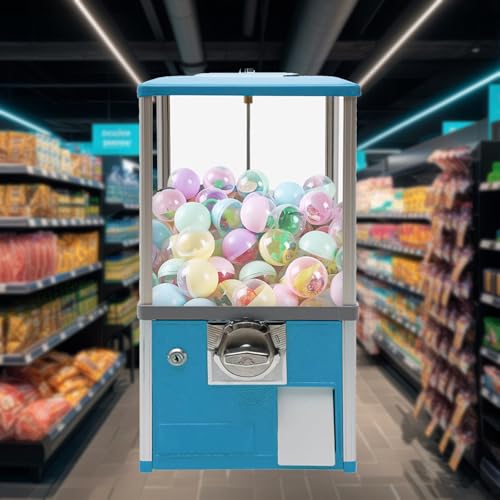 YHNNH, Preisautomat, Kaugummiautomat mit Schlüsseln, Spender for Kapselspielzeugautomaten, Verkaufsautomat for den Verkauf von Kapselspielzeugbonbons, Rot(Blue) von YHNNH