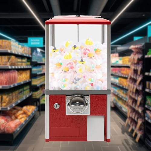 YHNNH, Preisautomat, Kaugummiautomat mit Schlüsseln, Spender for Kapselspielzeugautomaten, Verkaufsautomat for den Verkauf von Kapselspielzeugbonbons, Rot(Red) von YHNNH