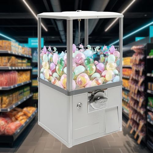 YHNNH, Preisautomat, Kaugummiautomat mit Schlüsseln, Spender for Kapselspielzeugautomaten, Verkaufsautomat for den Verkauf von Kapselspielzeugbonbons, Rot(White) von YHNNH