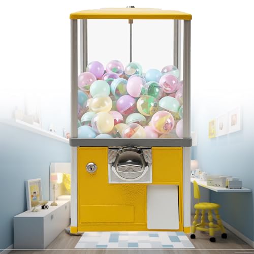 YHNNH, Preisautomat, Kaugummiautomat mit Schlüsseln, Spender for Kapselspielzeugautomaten, Verkaufsautomat for den Verkauf von Kapselspielzeugbonbons, Rot(Yellow) von YHNNH