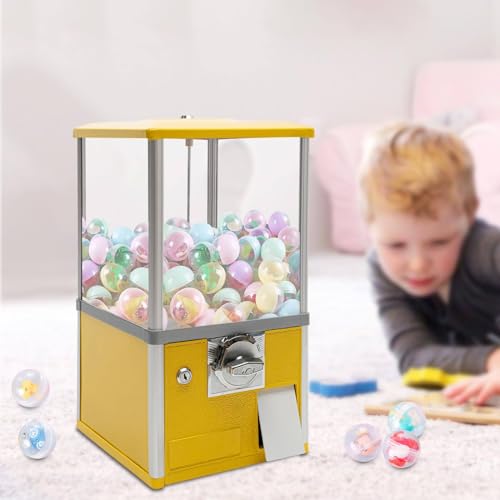 YHNNH, Spielzeugkapsel, Spenderpreismaschine, Süßigkeitenmaschinenspender for kleine Süßigkeiten, Nüsse, Futtermittel,Rot(Yellow) von YHNNH
