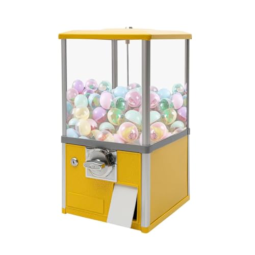 YHNNH, Süßigkeiten-Kapselautomat mit Schlössern for Kapselspielzeug mit 4,5–5,5 cm Durchmesser for Zuhause, Spieleläden und Einzelhandelsgeschäfte, Rot(Yellow) von YHNNH