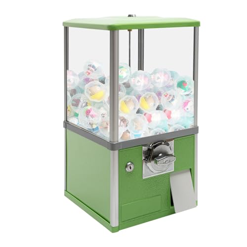YHNNH, Süßigkeitenautomat for kleine Unternehmen, Gumball-Automat, Kapselgerät, Preisautomat, kommerzieller runder Kapselautomat (rot)(Green) von YHNNH