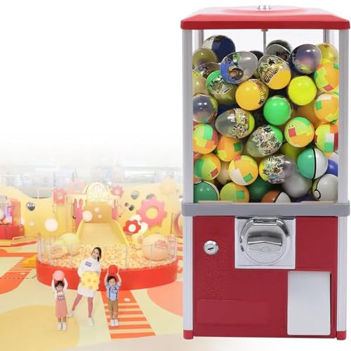 YHNNH, Süßigkeitenautomat for kleine Unternehmen, Kaugummiautomat for Kinder, Spender for Hüpfbälle, 25-Cent-Münzautomat, Rot(Red) von YHNNH