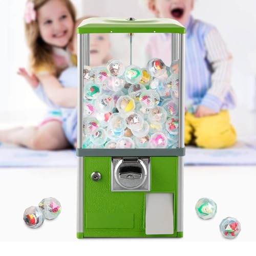 YHNNH, Verkaufsautomat, kleiner Verkaufsautomat, Münzautomat, Bonbonspender, Preisautomat, Kaugummiautomat mit Tasten for 4,5–5,5 cm Kugeln, Rot(Green) von YHNNH