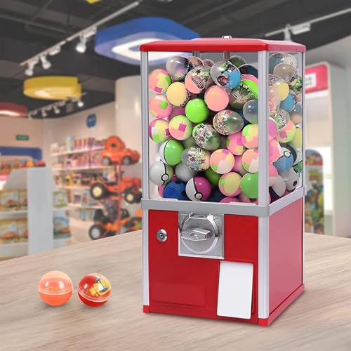 YHNNH, Verkaufsautomat, kleiner Verkaufsautomat, Münzautomat, Bonbonspender, Preisautomat, Kaugummiautomat mit Tasten for 4,5–5,5 cm Kugeln, Rot(Red) von YHNNH