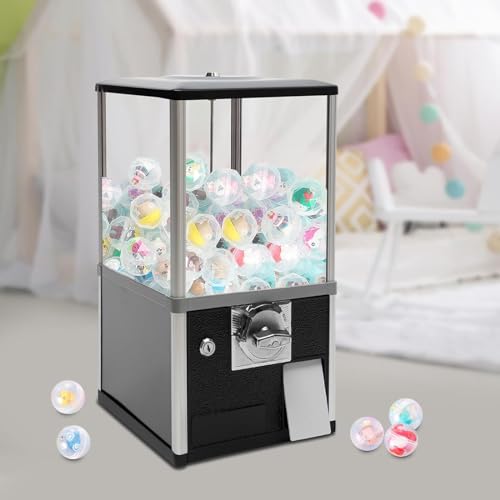 YHNNH, Verkaufsautomat for Kinder, Kapselautomat mit Schlössern for Kapselspielzeug mit 4,5–5,5 cm Durchmesser for Spieleläden, Rot(Black) von YHNNH